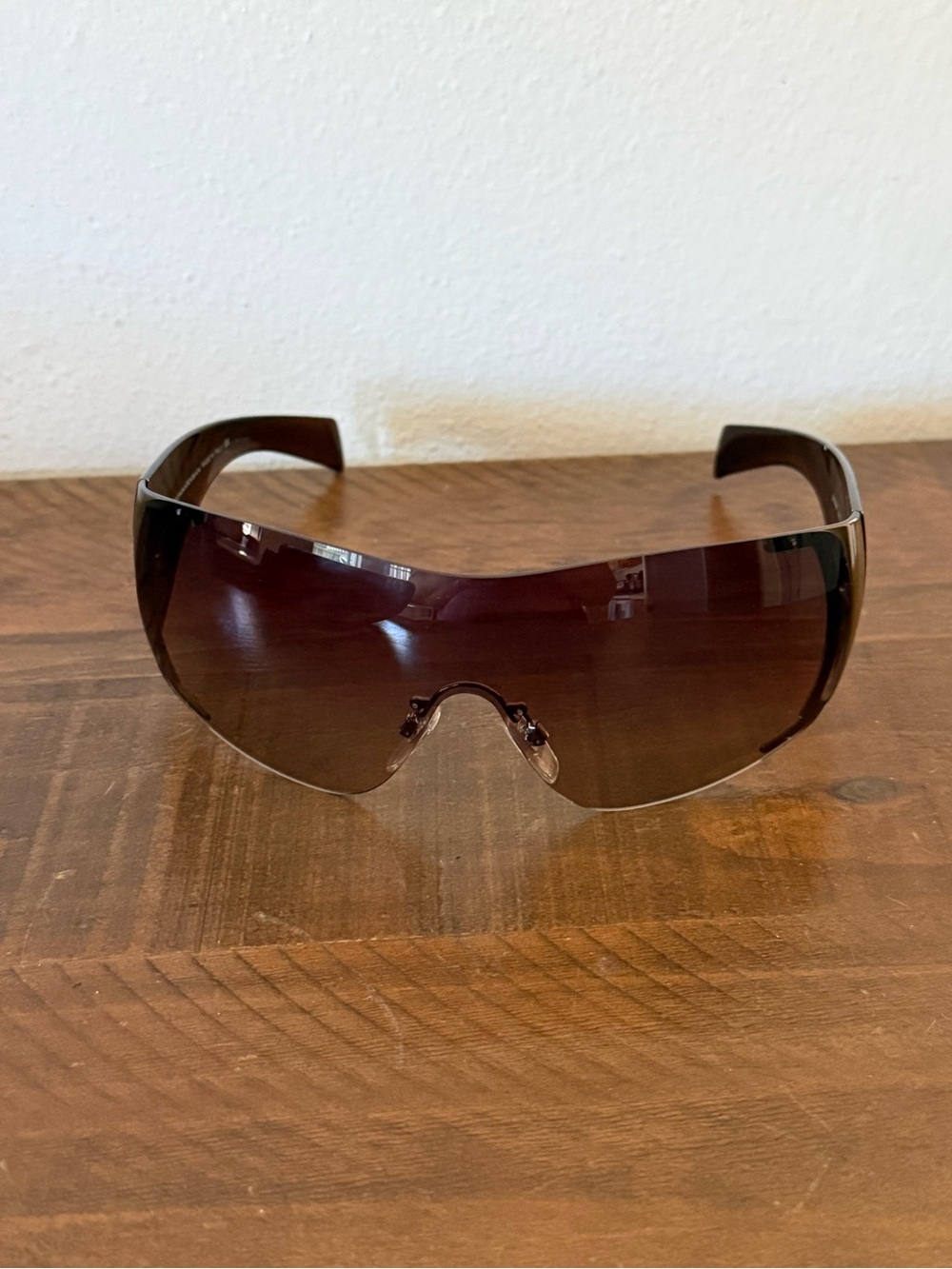 Donna Karan Brown Shield-Style VR/AR Protective Eyewear